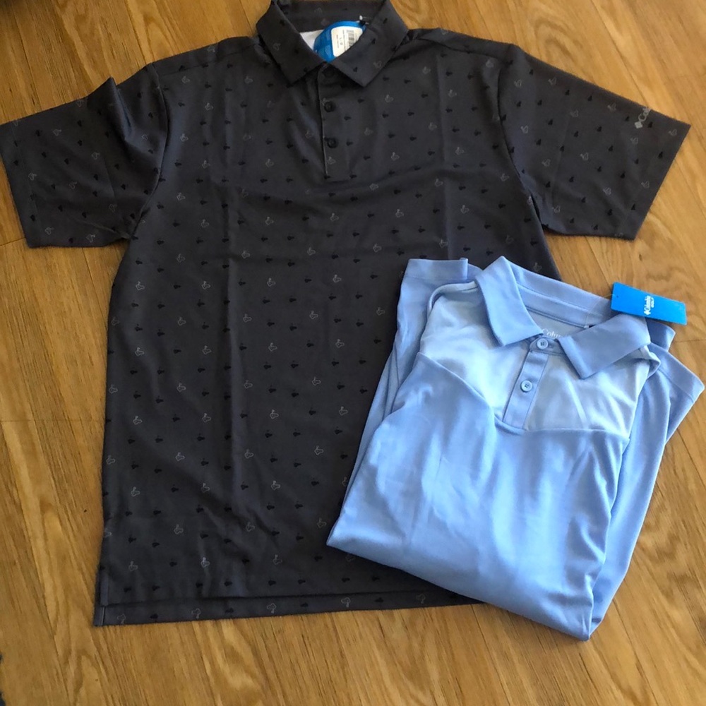 Bundle of 2 Columbia mens Golf Polos. NWT